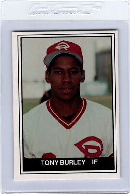 1982 TCMA Cedar Rapids REDS #16 TONY BURLEY Camden NEW JERSEY