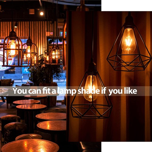 Plug in Hanging Light Kit Industrial Pendant Lighting Fixturewith Plug in Cord - Picture 6 of 7