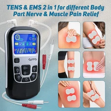 Rechargeable TENS EMS Unit Muscle Stimulator Machine Pulse Massager Pain Relief