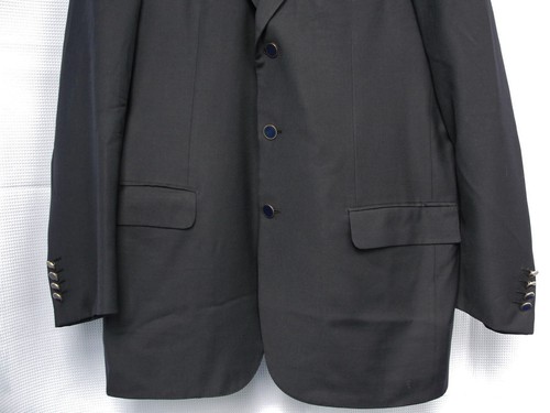 Brioni Palatino Sport Coat Mens 42L Black Wool Gold & Blue Buttons Made in Italy - Picture 6 of 17