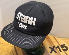 VINTAGE USA MADE STARK 'EM ADJUSTABLE SNAPBACK TRUCKERS HAT BLACK EXC COND X15