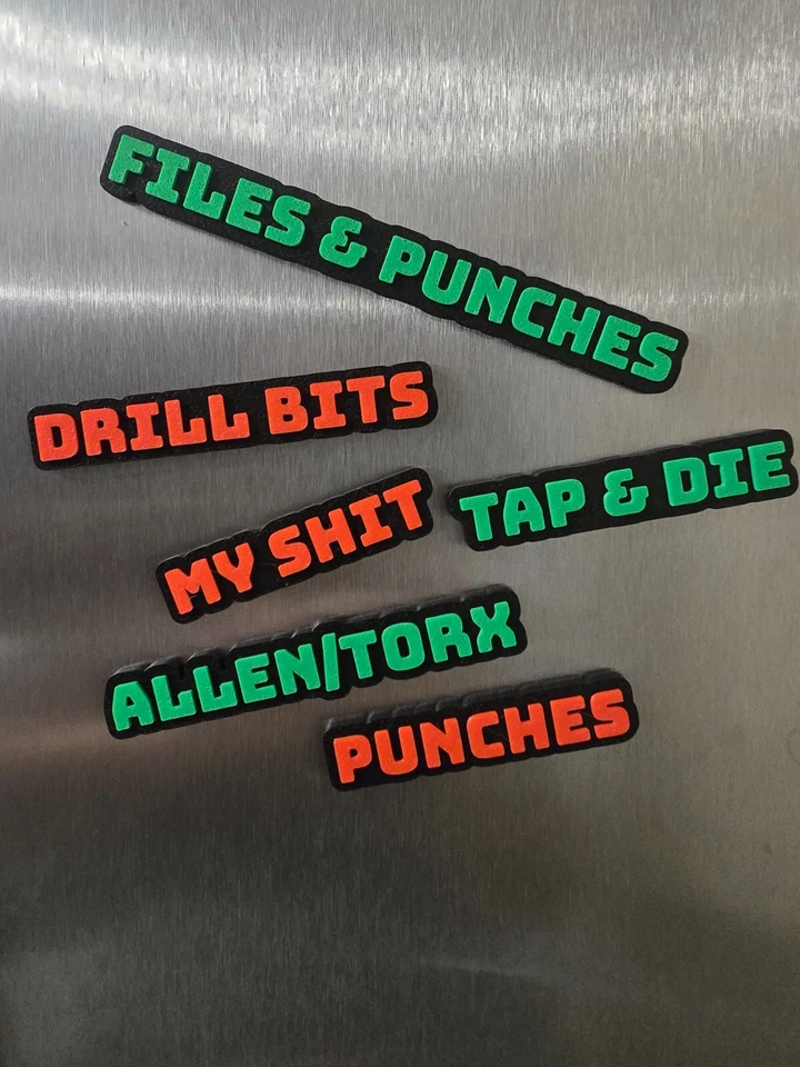 Personalized Toolbox Magnetic Labels (10 Pack) – 3D Printed Tool Drawer Organize - Image 4 of 4