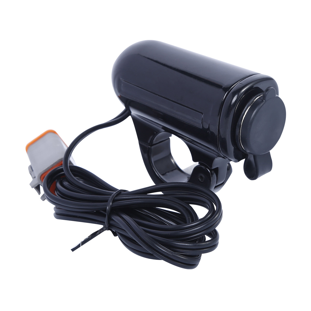 1" Handlebar Mount Auxiliary Power Port For Harley Touring Road King