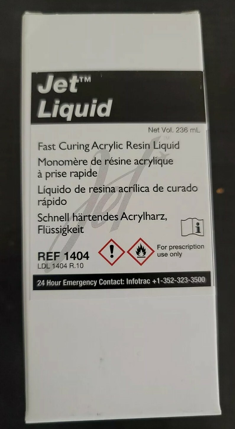 Lang Jet Denture Repair Acrylic Resin Liquid Self Cure 8 oz 236 ml