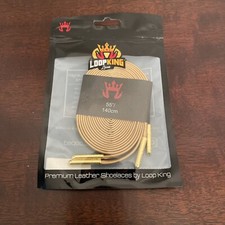 Loop King Luxury Leather Shoe Laces 8-10 Eyelets 55 /140cm New in Box