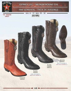 mens ostrich boots round toe