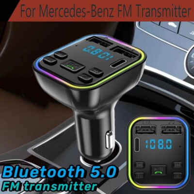 For Mercedes-Benz Bluetooth Car FM Transmitter Adapter Wireless Dual USB Charger