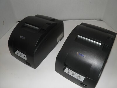Lot of 2 EPSON TM-U220B M188B Kitchen /Bar POS Receipt Printer Ethernet w AC