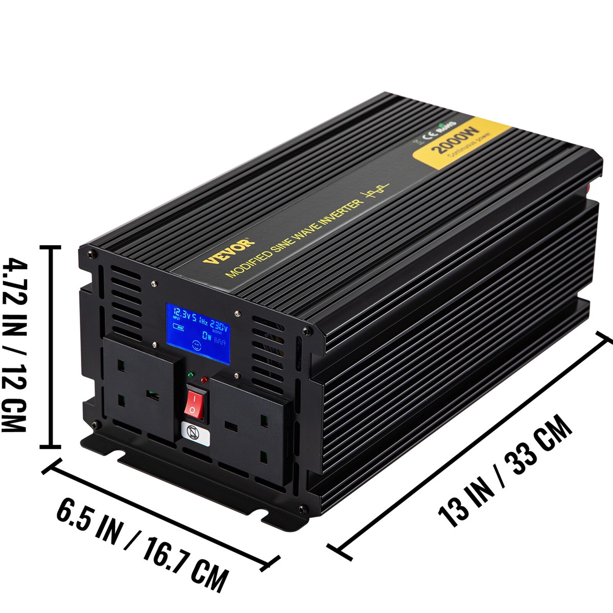 Inverter Auto 12v 230v Invertitore 12 V 230 V 650 W/1500 W Convertitore Di Tensione Inverter Onda Sinusoidale Modificata - 3