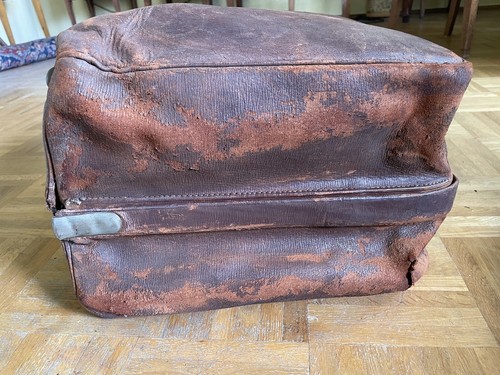 Koffer Arztkoffer Doktortasche Hebammentasche 1880 Patina Leder Oldtimer - Bild 13 von 24
