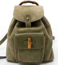 GUCCI ZAINO BACKPACK BAMBÙ BAMBÙ BORSA A MANO BORSA CAMOSCIO RARO