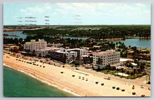 Vintage Postcard FL Fort Lauderdale Aerial View Beach Shoreline Chrome ~5937