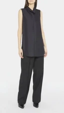 NWT $1190 The Row Almora Silk Sleeveless Top in Black sz S