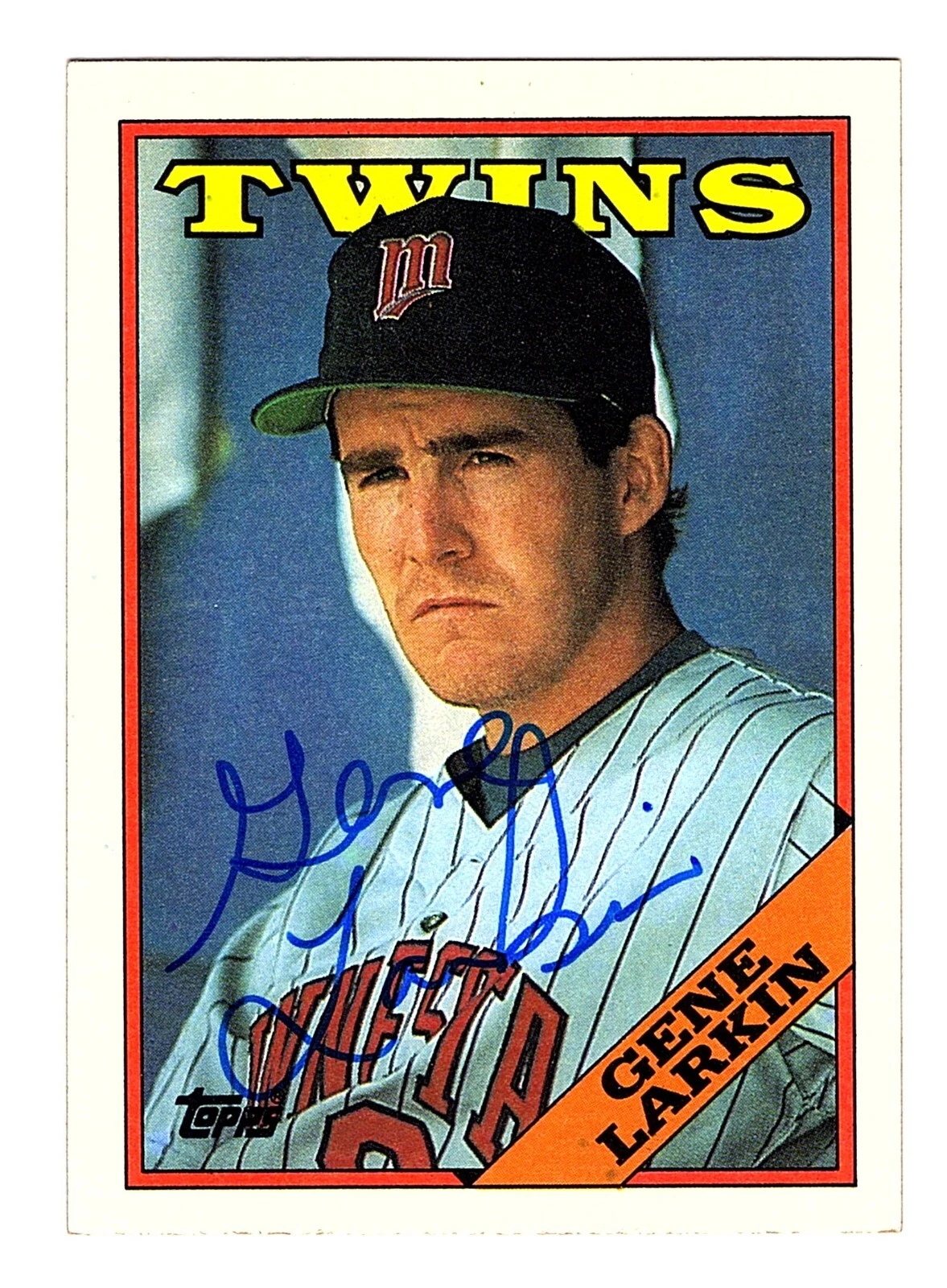 Gene Larkin Autograph On a 1988 Topps - Minnesota Twins (Read Description)