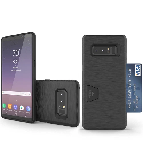 Note 8 Case, Molan Cano [Crazy Bumper] Dual Layer PU Case Wallet Cover with 1 Ca