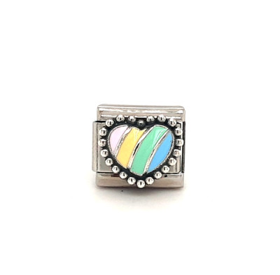 Original Nomination Composable Classic Link Pastell Regenbogen Herz Charm 330204/37