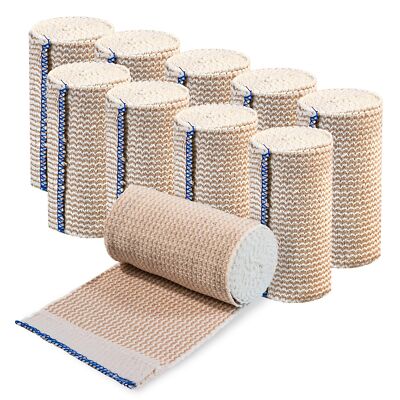 Elastic Bandage Wrap with Self-Closure [Pack of 10] 4 Inch Comfort Athletic C...