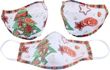 Carmani CR-219-0160 7.25x5.25-inch Polyester Reusable Mask with Christmas Motive