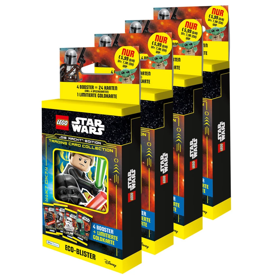 LEGO Star Wars - Serie 4 Die Macht Trading Cards - Alle 4 verschiedenen Blister