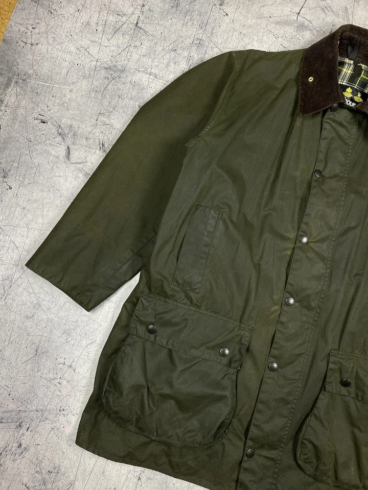 Barbour A200 Border Wax Waterproof Country Green Jacket Coat Size XL - Image 3 of 4