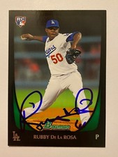 Rubby De La Rosa Signed Bowman #30 2011 RC Card Los Angeles Dodgers Auto MLB RAD