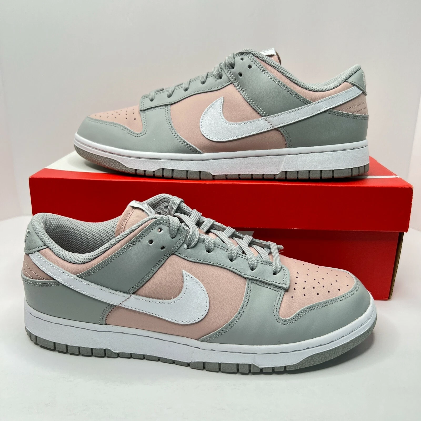 Scarpe Nike Dunk basse morbide grigie Oxford rosa DM8329 600 donna taglia 11 uomo 9 5
