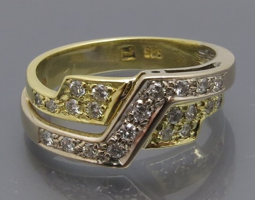 REIF-DESIGN - ELEGANTER BICOLOR BRILLANT RING - 585 GOLD - 第 1/10 張圖片