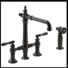 Kohler 76519-4-2BZ Artifacts Bridge Kitchen Faucet w/Spray, Oil-Rubbed Bronze