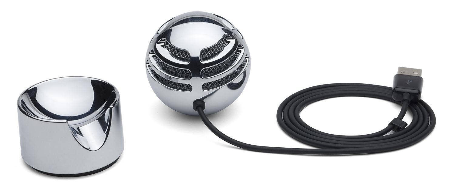 Microphone USB compact Meteorite Chrome idéal pour des visioconférences fluides en télétravail - 3