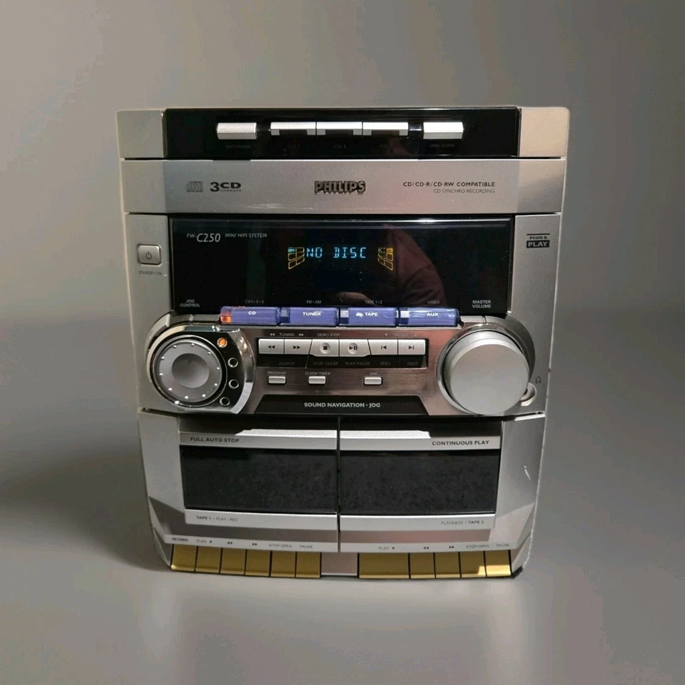 Philips AM/FW C250/37 Stereo 3CD/1 Working Cassette Tape Deck - Image 3 of 4