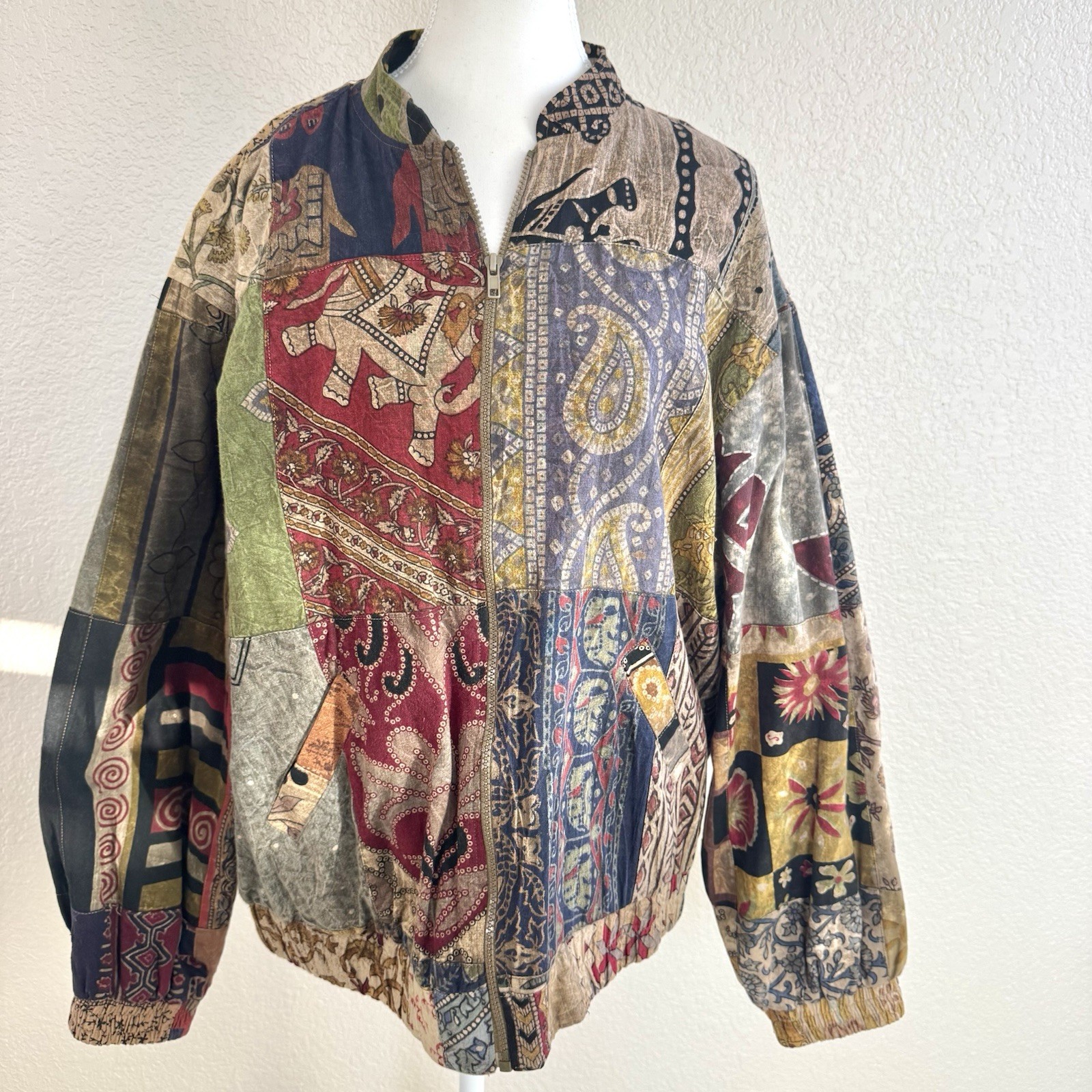 Sacred Threads Patchwork Jacket M/L Boho Festival… - image 1
