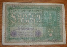 Vintage 1919 German Reichsbanknote  - 50 Mark