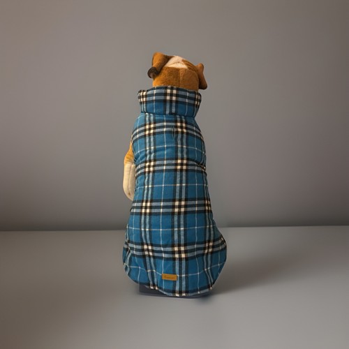 Kuoser Warm Dog Coat, Reversible Dog Jacket British Style Plaid Winter Coat XL