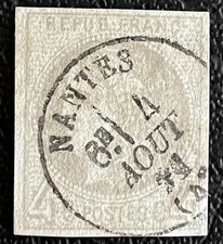 Timbre Bordeaux N°41B 4c gris, cad T16 Nantes 4.8.71, belle frappe,