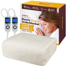 Image of Airsenz Fleece Super King Electric Blanket Fully Fitted Heated Mattress Cover