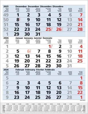 KORSCH VERLAG GMBH 3-Monats-Planer Comfort Blau 2026 Verlag Korsch