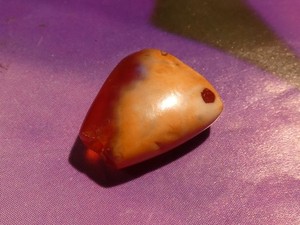 ANCIENT PYU KUSHAN PATINIZED GEOMETRIC  SHAPE AGATE CARNELIAN BEAD 12.7-11.3-4.7
