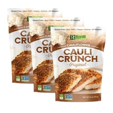 Gluten Free Cauliflower Bread Crumbs, Vegan, Non-GMO, 3-Pack, All Natural