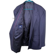 Stafford Mens Navy Blue Blazer Sport Coat 50R Worsted Wool Blend USA