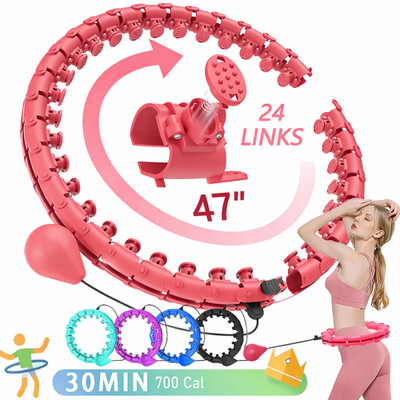24 Section Adjustable Weighted Smart Hoop Waist Fitness Massager Exercise Ring