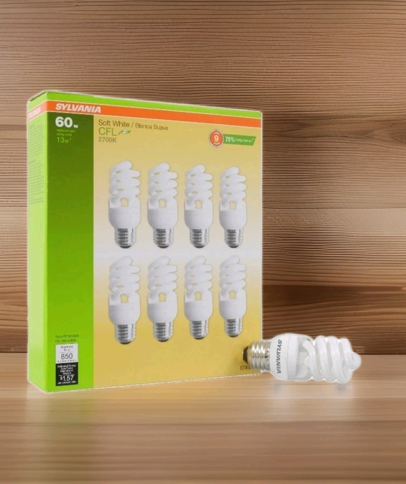 Sylvania CFL T2 Twist Light Bulb, 60W Eq. - EF 13W, Soft Whi