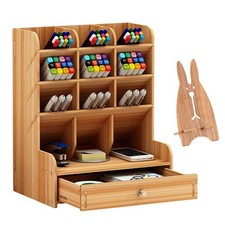 Wooden Desk Organizer, Multi-Functional DIY Pen Holder, Organizer for desk, D...