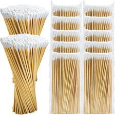500/1000 Count 6'' Long Round/Pointed Cotton Swabs Durable Stem, Lint- Free G...