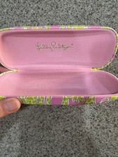 Lilly Pulitzer Hard Eyeglass Case Giraffing Me Crazy Pink Green Giraffe Print