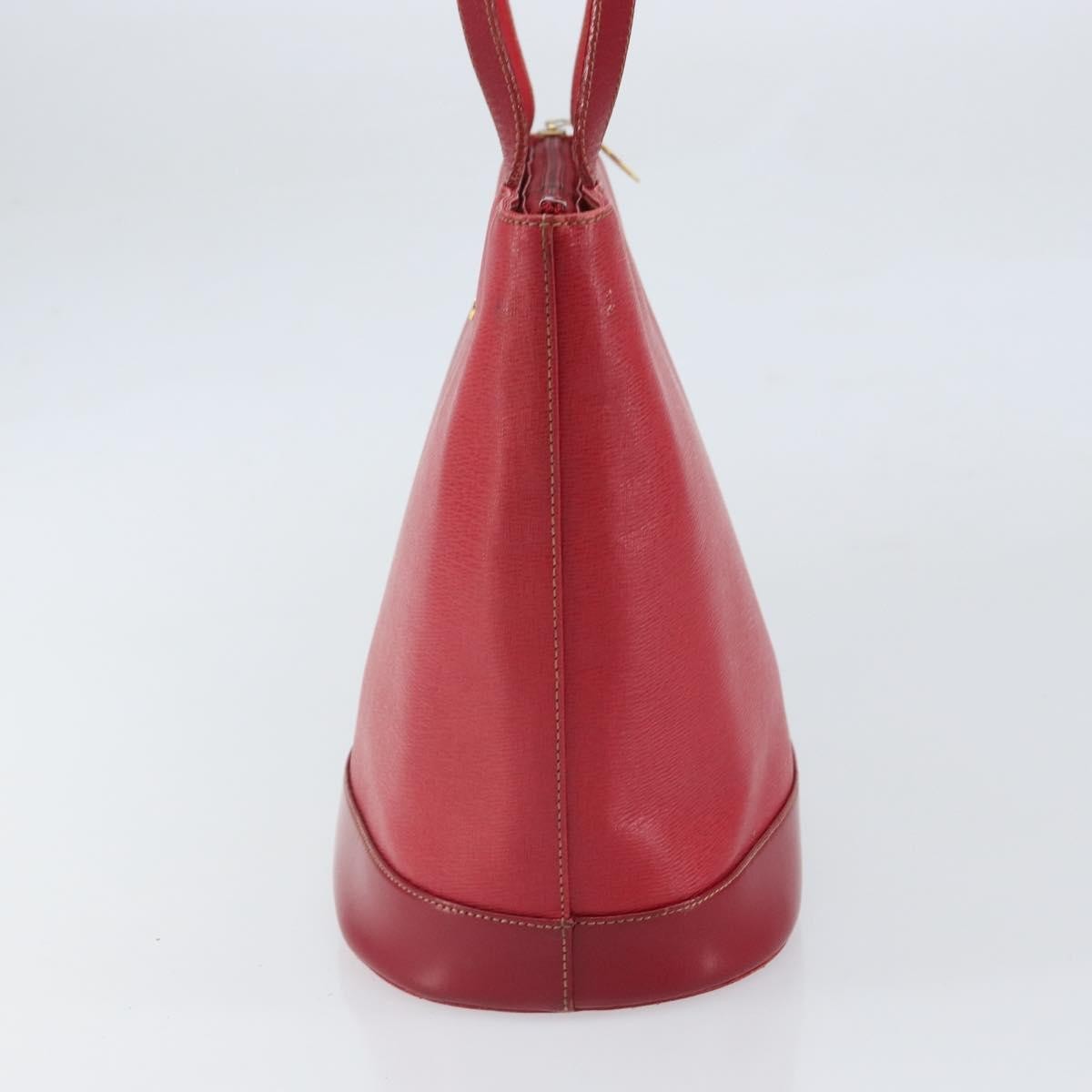 Burberrys Tote Bag Leather Red Gold Auth ka1838 thumbnail 5