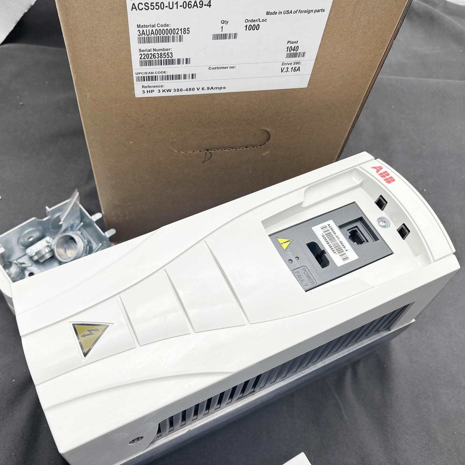 New Frequency Drive ACS550-U1-06A9-4 for ABB 3AUA0000002185 6.9A 480V 3HP