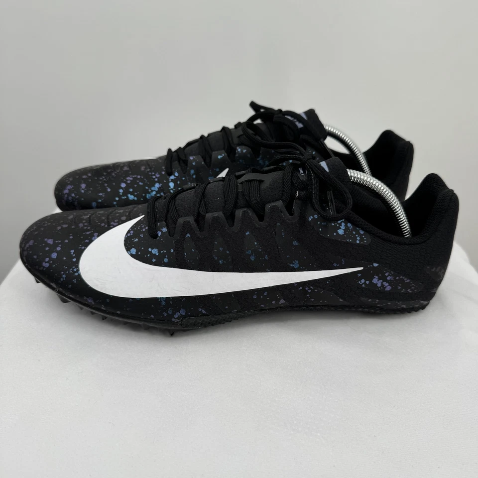 Nike Zoom Rival S Track Spikes Shoes Mens Size 12 Black White Splatter Racing - Image 2 of 4