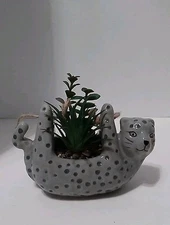 Hanging Leopard Fake Plant Ceramic Planter