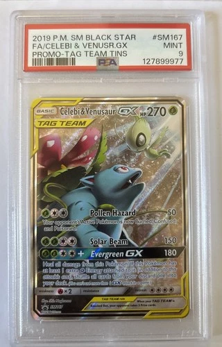 Celebi & Venusaur GX SM167 Holo Pokémon TCG Psa 9
