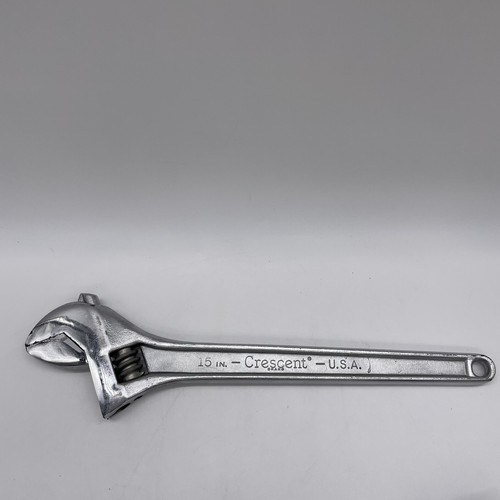 Vintage Crescent 15" Crestoloy Adjustable Wrench 1-11/15mm - 43mm Made in USA - Picture 3 of 10